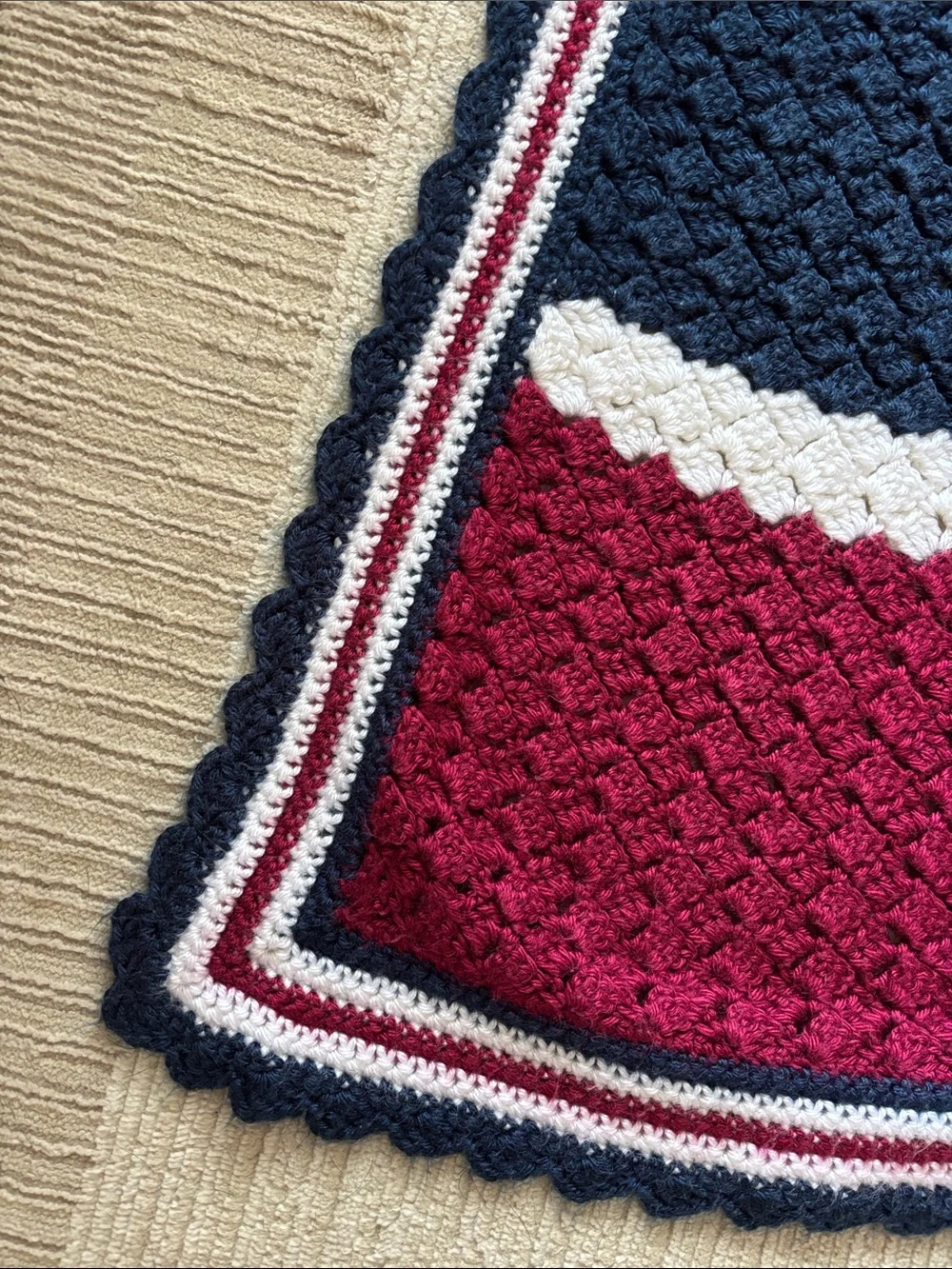 Hand-crocheted Americana Throw